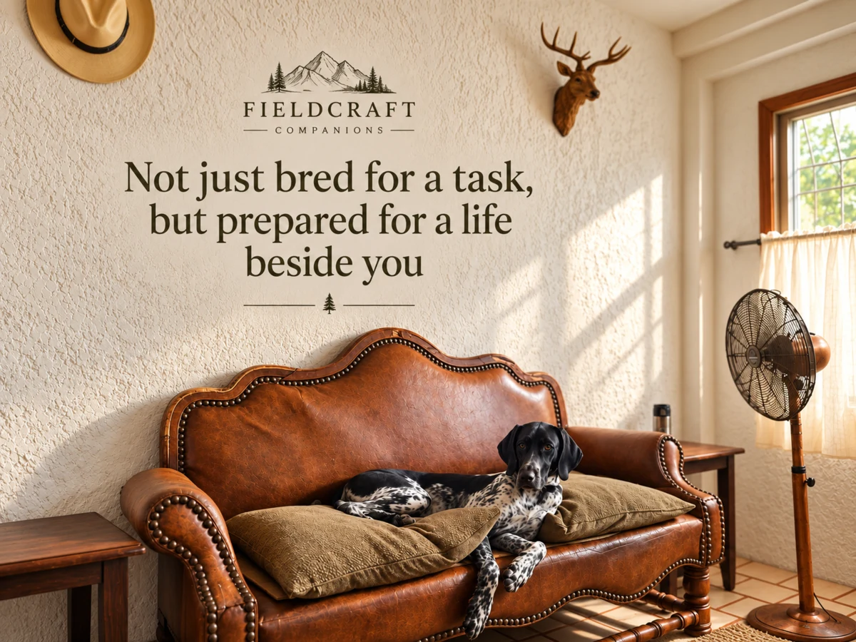Returning Home — Huutch resting on the sofa after activity